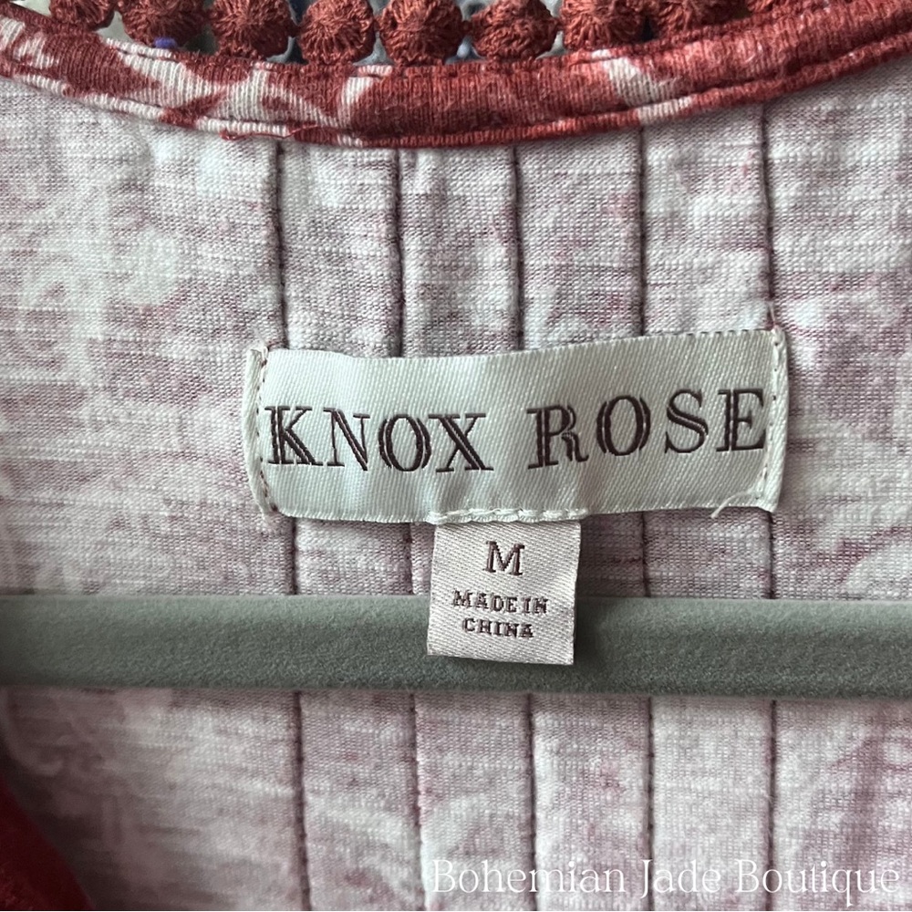 Knox Rose Rust Floral Tiered Babydoll Dress Medium - Picture 4 of 5